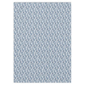 Whimsical Blue White Bunny Rabbit Floral Oaster Tischdecke (Vorderseite)