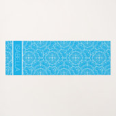 Whimsical Blue White Mandala Muster Personalisiert Yogamatte (Rückseite (Horizontal))