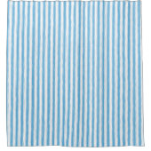 Whimsical Blue White Stripe Preppy Duschvorhang (Vorderseite)