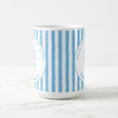 Whimsical Blue White Stripe Preppy Mom Established Kaffeetasse (Mittel)