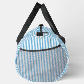 Whimsical Blue White Stripe Preppy Monogram Duffle Bag (Rechts)
