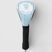 Whimsical Blue White Stripe Preppy Monogram Golf Headcover (Vorderseite)