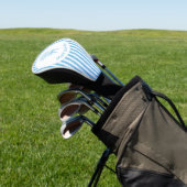 Whimsical Blue White Stripe Preppy Monogram Golf Headcover (In SItu)