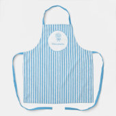 Whimsical Blue White Stripe Preppy Schürze (Vorderseite)