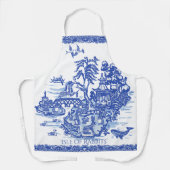 Whimsical Blue Willow Isle of Rabbits Tierspass Schürze (Vorderseite)