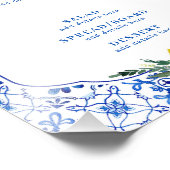 Whimsical Blue Yellow Lemon Brautparty Sign Fotodruck (Ecke)