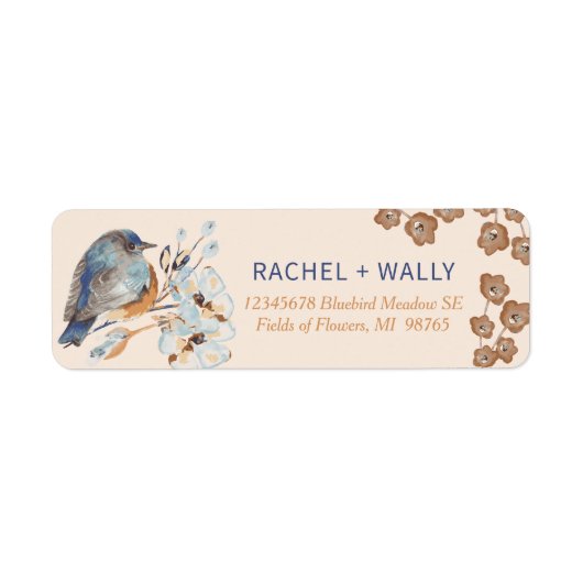 Whimsical Bluebird Floral Label (Vorne)