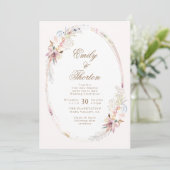 Whimsical Blume Bohemisch Hochzeitseinladung Einladung (Stehend Vorderseite)
