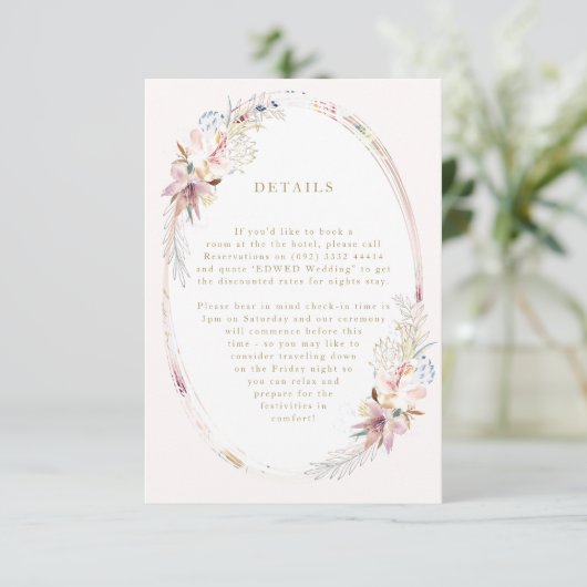 Whimsical Blume Bohemische Hochzeitkarte RSVP Karte (Stehend Vorderseite)