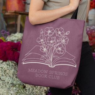 Whimsical Blume Bouquet Personalisiertes Buch Club Tasche