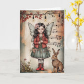 Whimsical Blume Fairer Grußkarte Karte (Gelbe Blume)