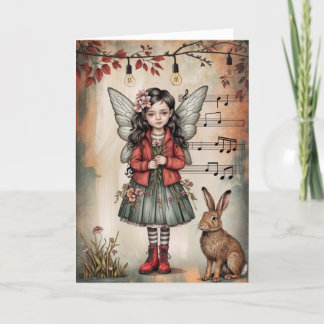 Whimsical Blume Fairer Grußkarte Karte