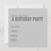 Whimsical Blume Geburtstagsparty Einladungen (Rückseite)