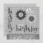 Whimsical Blume Geburtstagsparty Einladungen (Vorne/Hinten)