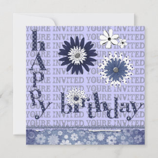 Whimsical Blume Geburtstagsparty Einladungen