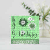 Whimsical Blume Geburtstagsparty Einladungen (Stehend Vorderseite)