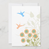 Whimsical Blume & Humming Bird Wedding Einladung (Rückseite)