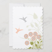 Whimsical Blume & Humming Bird Wedding Einladung (Rückseite)