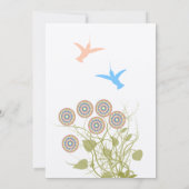 Whimsical Blume & Humming Bird Wedding Einladung (Rückseite)