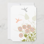 Whimsical Blume & Humming Bird Wedding Einladung (Rückseite)