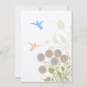 Whimsical Blume & Humming Bird Wedding Einladung (Rückseite)