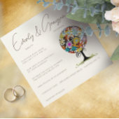 Whimsical Blume Liebe Bäume Hochzeit Einladung