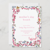Whimsical Blume Muttertag Einladung (Vorderseite)