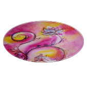 WHIMSICAL BLUME Pink Yellow Floral Fantasy Schneidebrett (Ecke)