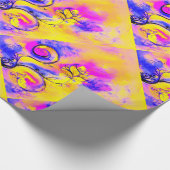 WHIMSICAL BLUME rosa fuchsiengelb, blau Geschenkpapier (Ecke)