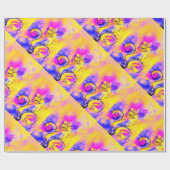 WHIMSICAL BLUME rosa fuchsiengelb, blau Geschenkpapier (Flach)