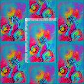 WHIMSICAL BLUME rosa gelb Stoff (Kachel)