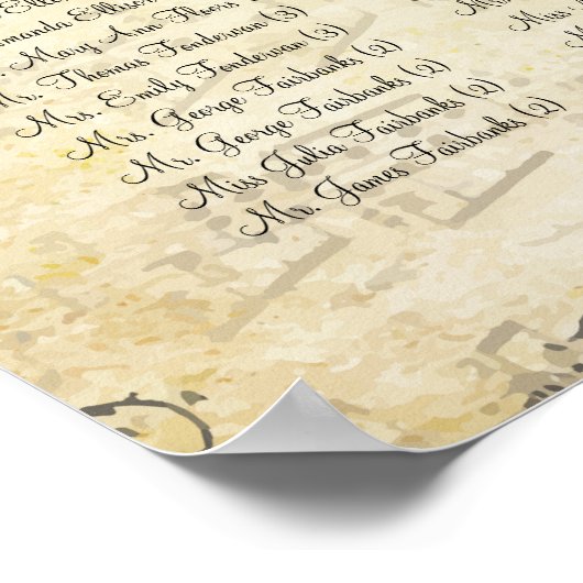 Whimsical Blume Tree Wedding Poster (Ecke)