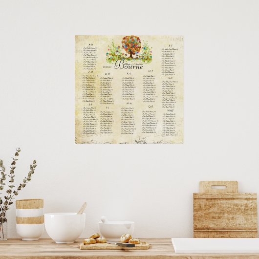 Whimsical Blume Tree Wedding Poster (Küche)