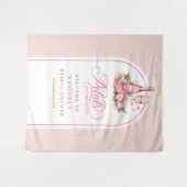Whimsical blush and gold bridal shower backdrop wandteppich (Vorderseite (Horizontal))