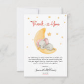 Whimsical Blush Elephant Baby Dusche Dankeskarte (Vorderseite)