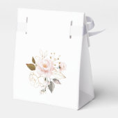 Whimsical Blush Gold Blume Monogram Wedding Geschenkschachtel (Rückseite)