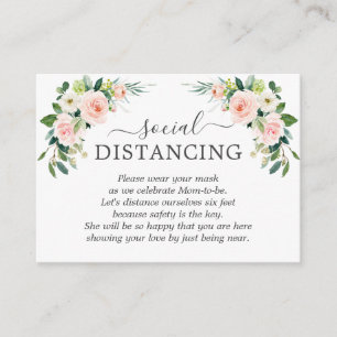 Whimsical Blush Pink Blume Babydusche Details Begleitkarte