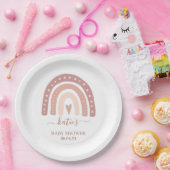 Whimsical Blush Pink Rainbow Girl Baby Dusche Pappteller (Party)
