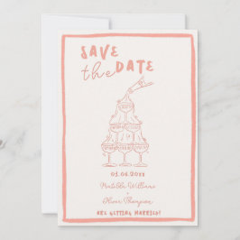Whimsical Blush Pink Save the Date Einladung