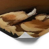 Whimsical Bobcat Reading Book Art Print - Literary Poster (Ecke)