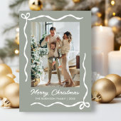 Whimsical Bogen 2 Foto Hellgrün Frohe Weihnachten