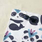 Whimsical Bohemisch Panda Pattern Individuelle Nam Strandtuch (Beispiel)