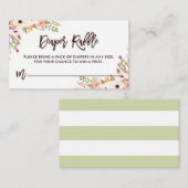 Whimsical Bohemische Blume Windeln Raffel Begleitkarte (Vorne/Hinten)