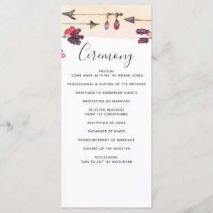 Whimsical Bohemische Spirituosen Hochzeitsprogramm Programm
