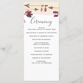 Whimsical Bohemische Spirituosen Hochzeitsprogramm Programm
