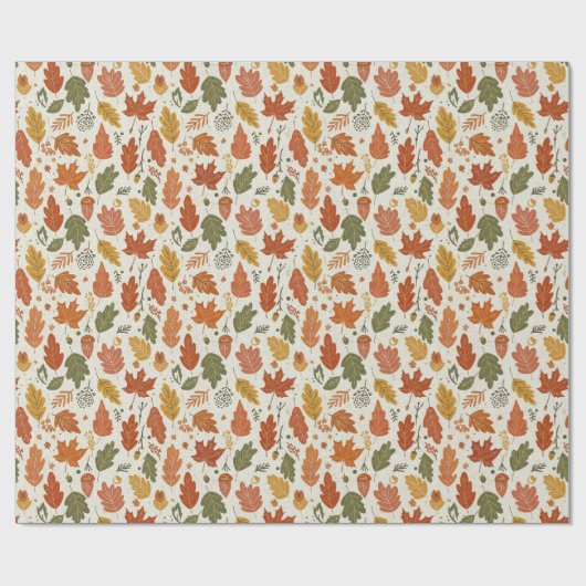 Whimsical Boho Autumn Leaves Watercolor Geschenkpapier (Flach)
