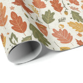 Whimsical Boho Autumn Leaves Watercolor Geschenkpapier (Rolleneckpunkt)