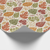 Whimsical Boho Autumn Leaves Watercolor Geschenkpapier (Ecke)