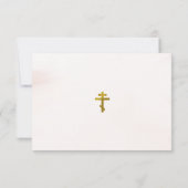 Whimsical Boho Blume Orthodoxe Christliche Taufe Dankeskarte (Rückseite)