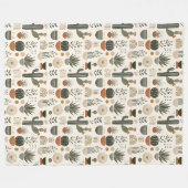 Whimsical Boho Blumen Decke Kupfer Staubgrün (Vorderseite (Horizontal))